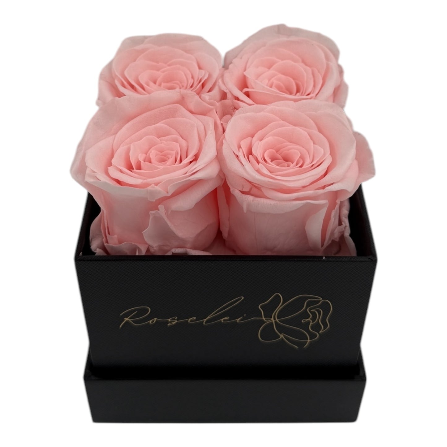 Infinity Rosen - 4 echte Rosen in der Box, Konservierte Rosen, Geschenk (rot weiß rosa)
