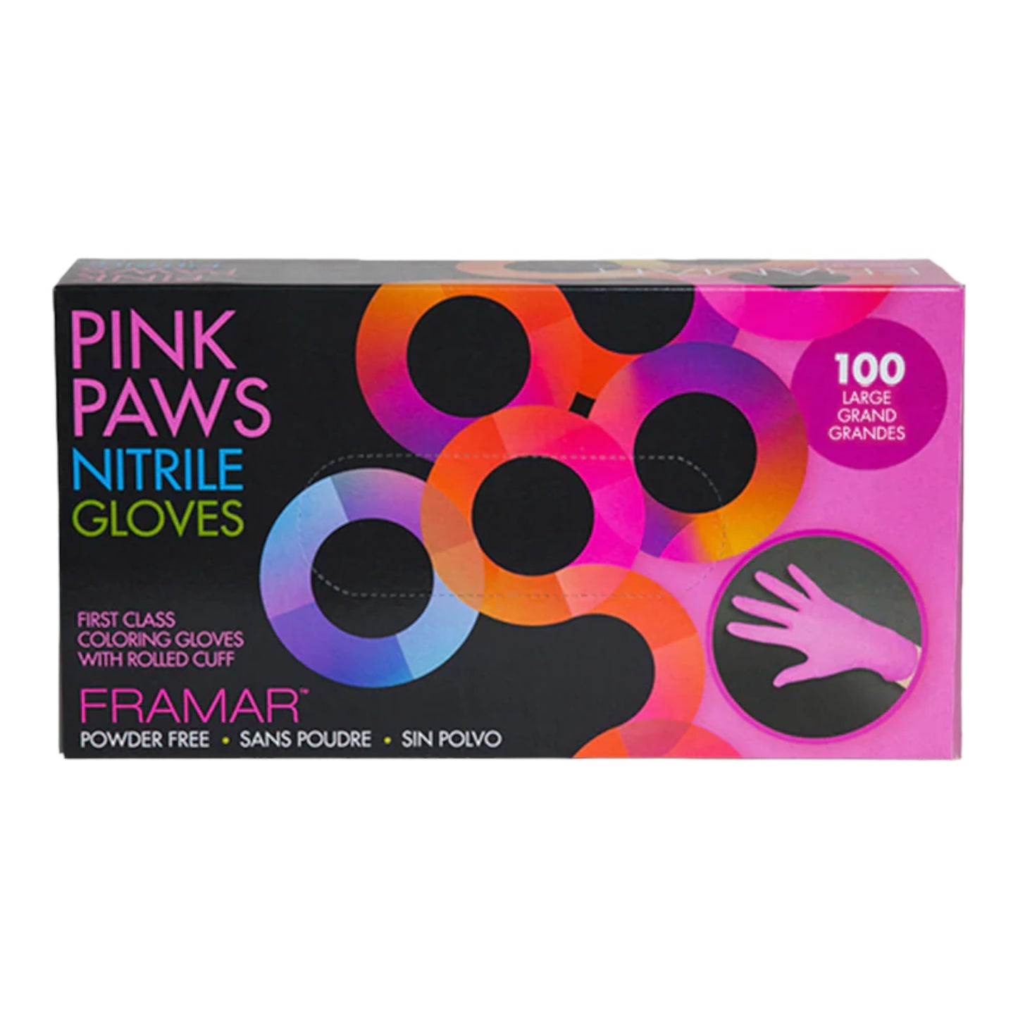 Framar Nitrile Gloves Nitril Handschuhe Pink Paws M - 100 Stck