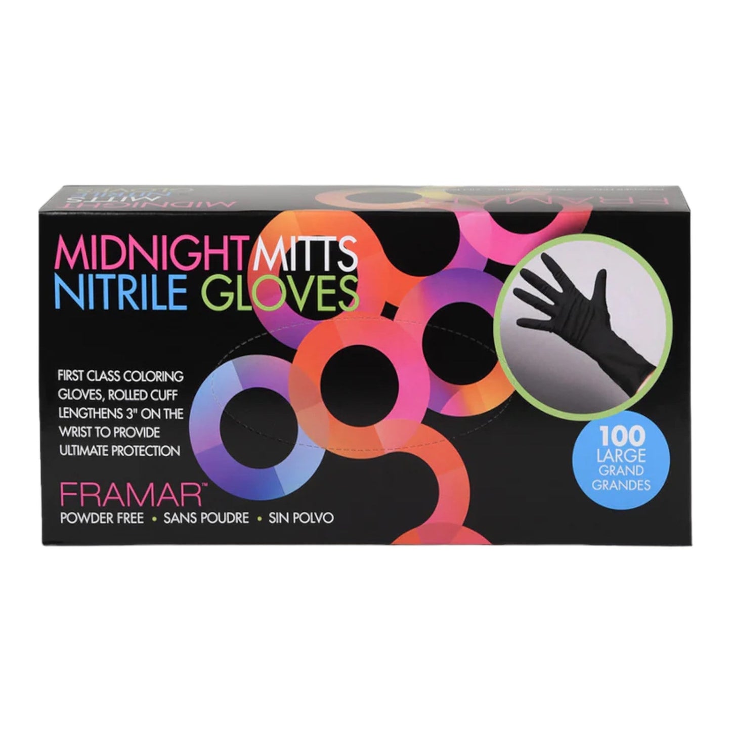 Framar Nitrile Gloves Nitril Handschuhe Midnight Mitts Schwarz Black L - 100 Stck