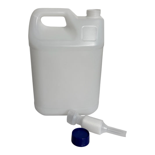 1 x 10 L Leerkanister Kanister leer Kunststoffkanister weiss DIN 41 - Schraubverschluss & Ausgießer - Made in Germany - BPA frei